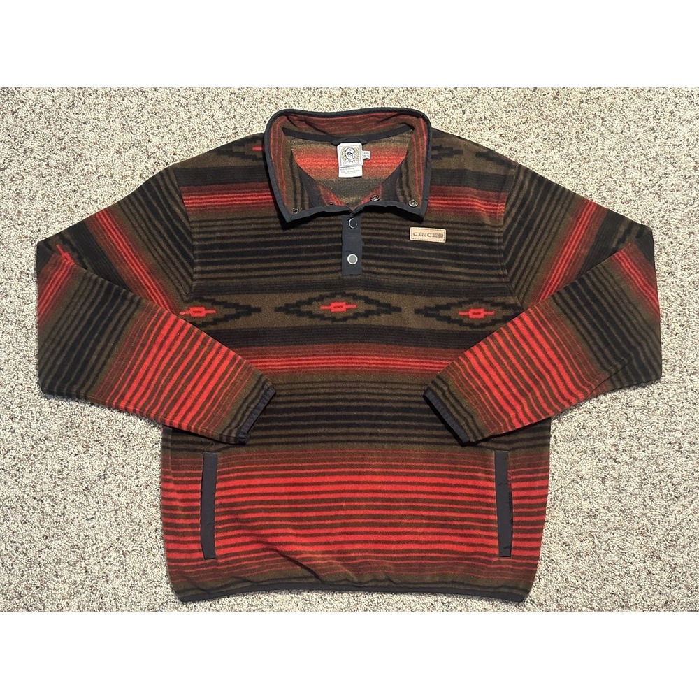 Cinch Women's Aztec Pattern 1/4 Button Fleece Pullover XXL